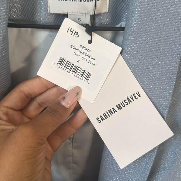 NWT Sabina Musayev Equinox Mini Dress Sky Blue Size Small - Picture 5 of 11